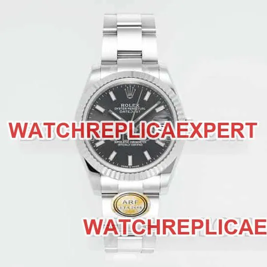 ARF FactoryRolex log 1:1super cloneblack dial stick hour markers 31mm three grid link 278274front live photo