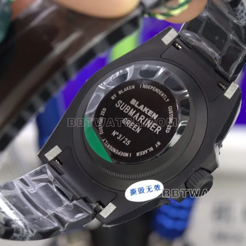 TW factory full Black SubmarinerRolexreplica watch2824movement40mm back