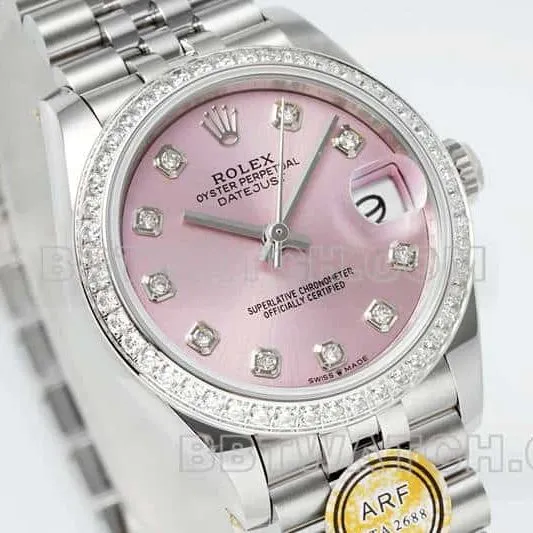 ARF FactoryRolex log top-tier pink plate diamond bezel31mm five grid link 278289braceletlive photos