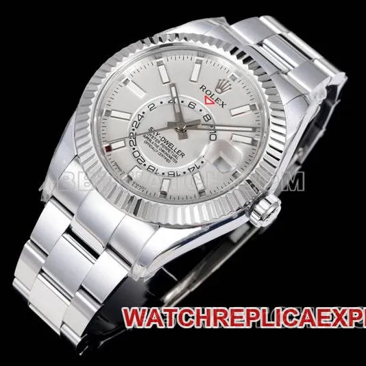 collectible watch Navigator AR+ factory Rolexwhite dial mechanical steel braceletfront live photo