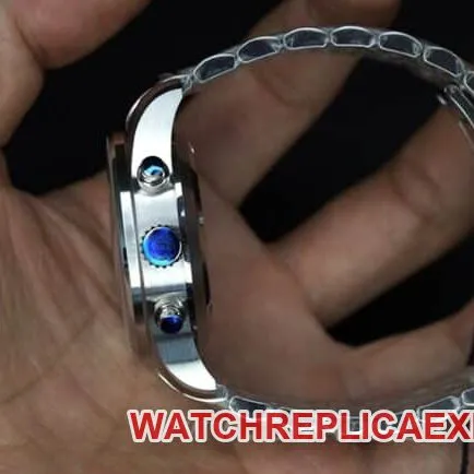 ZF Factorytop-tier watch IWC men's steel bracelet pilot little prince blue dialDay-Date fully automatic movementchronograph stopwatch front view