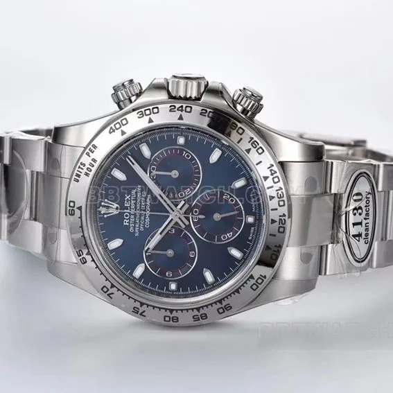 C factory RolexDaytonatop-tier replicawhite gold blue cat m116509-0071front live photo