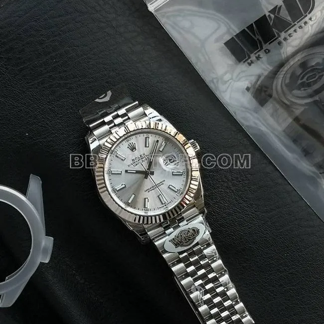 WKD Factory Watch Rolex Datejust 41mm Silver Dial 126331 Real Shot - Front View