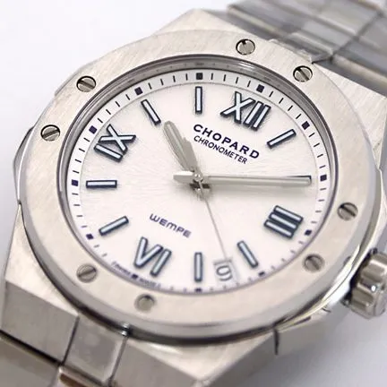 Chopardreplica watch men's white dialsteel bracelet Alpine Eagle ALPINE EAGLE series automatic movement watch side view