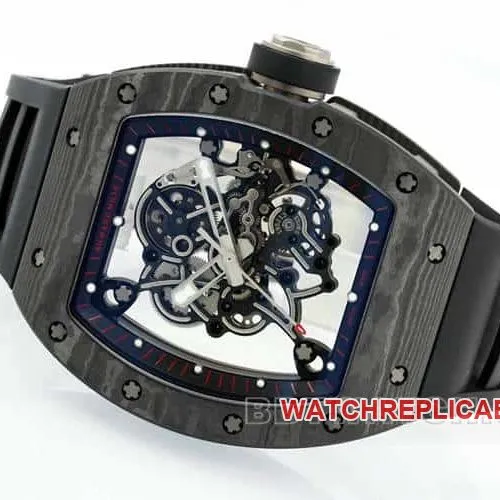 APSRichard Mille1:1super carbon fiber case black rubber model RM055front live photo