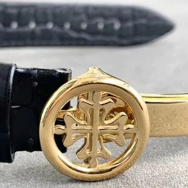 Top Patek Philippe imitation men's white dial black strap ultra-complicated chronograph series fully automatic mechanical watch front view