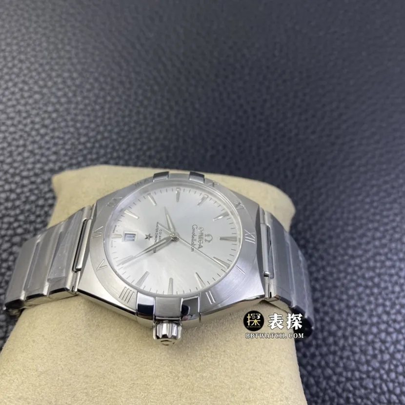 Omega Constellation watch men's silver dialsteel bracelet pictures and prices front live photo