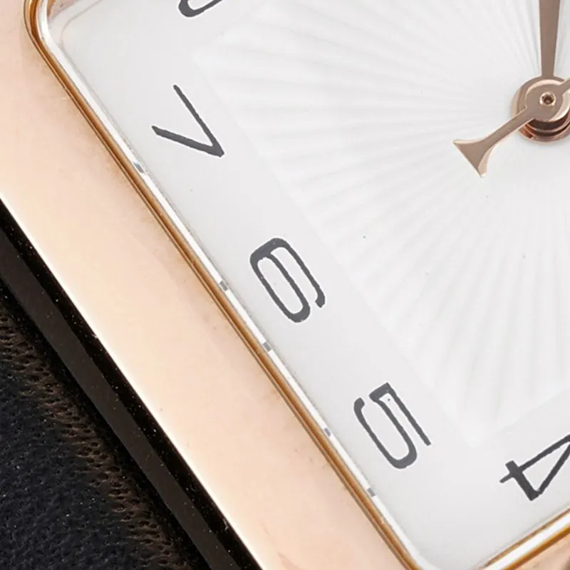 Hermès top-tierhigh-quality watch HeureH three-hand series ladies leather straprose goldwhite dial watch back cover picture