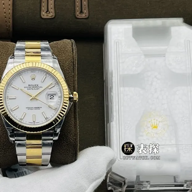 VS FactoryRolexDatejusttop-tier watch men's white dial gold steel bracelet model pictures and prices front live photo