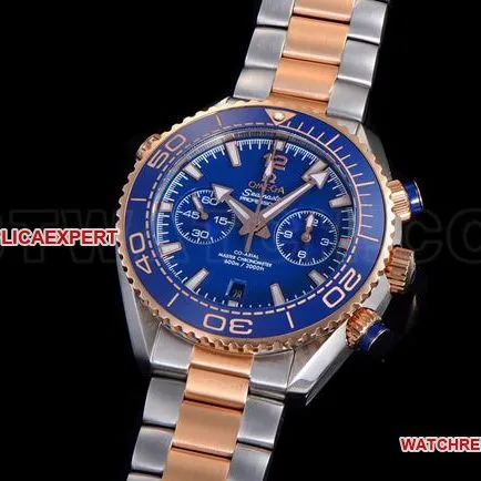 collectible watch N1 factory OmegaSeamaster 600m blue dial gold steel bracelet live photo