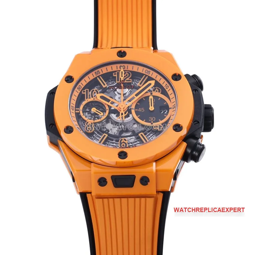BBF factory Hublotsuper hollow plate orange rubber model 441.CU.5910.RXfront live photo