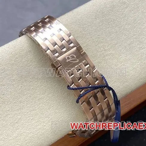 1:1replica watch BLS factory Breitling aviation chronograph silver white dialrose goldsteel bracelet front live photo