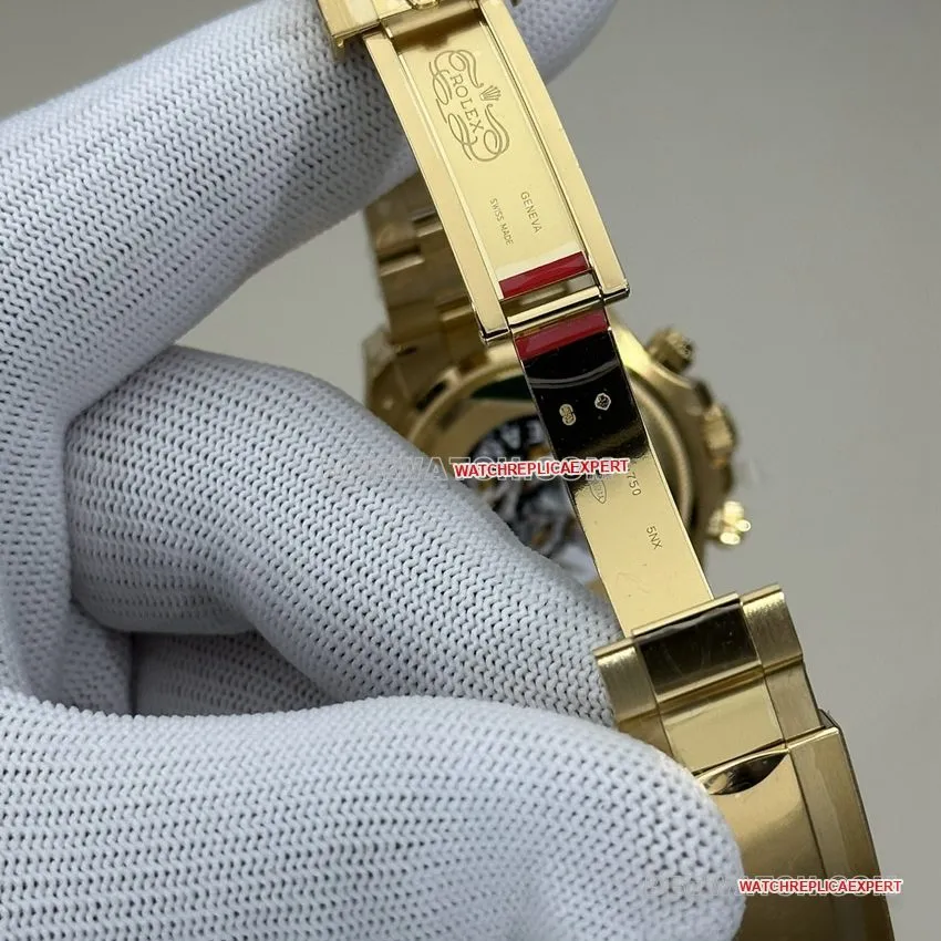 Clean FactoryRolexDaytona1:1top-tier replicawhite dial all gold steel bracelet model 126508braceletlive photos