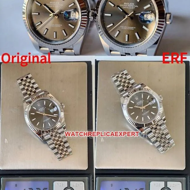 ERF factory date display model genuine and fake comparison evaluation Rolex gray plate top-tier table appearance live photos