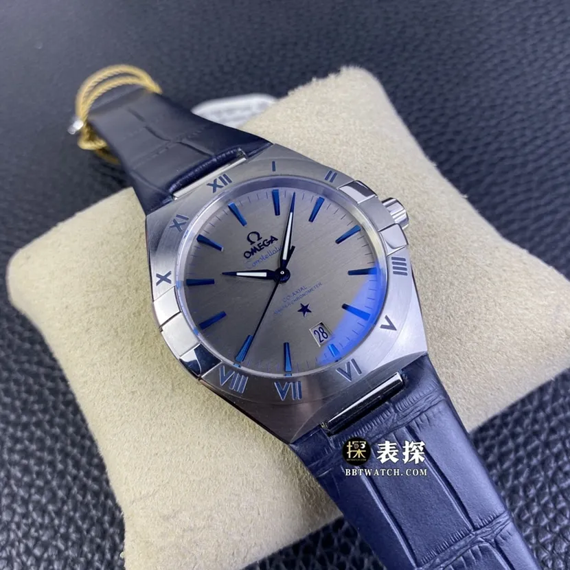 OR factory Omega Constellation watch men's ruthenium gray plate leather strap model pictures and prices clasplive photos