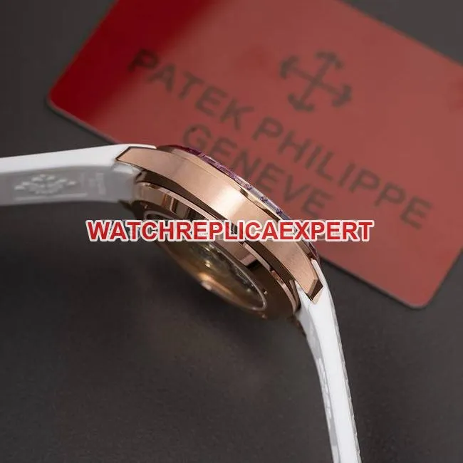 collectible watch PPM factory Patek PhilippeAquanaut mechanical white rubber braceletfront live photo