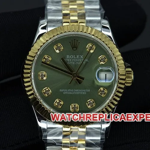 WFRolexreplica women's watch Datejust 28mm gold green dial mechanical water resistance watch bracelet picture