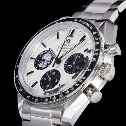 High-quality Omega Snoopy series men's white dial steel strap mechanical watch case back photo