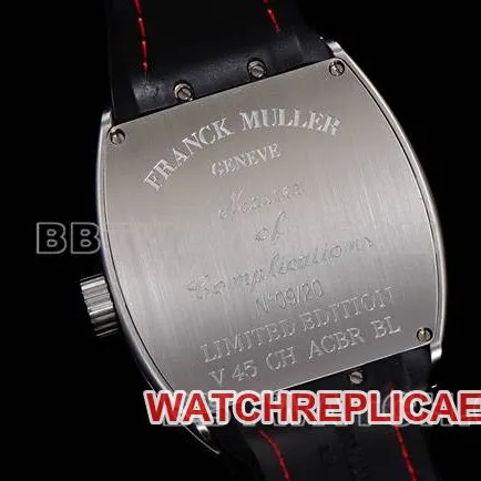 ABF factory Frank Muller watch V45 blue dial gold case leather braceletcaseback live photo