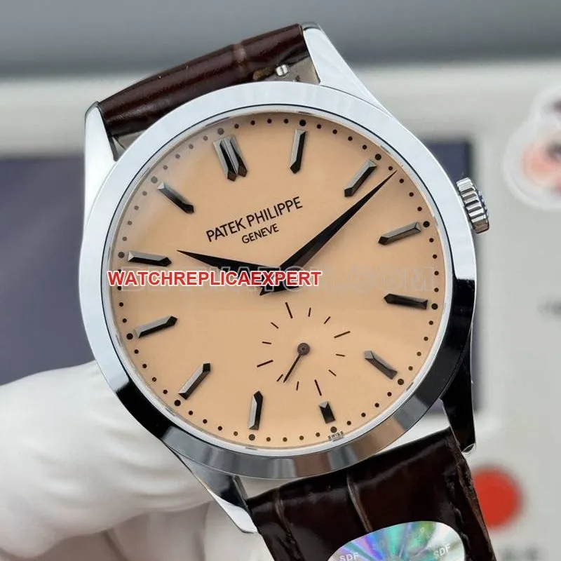 Patek Philippetop-tier watch SDF factory classic rose gold plate 39mmleather strap model front live photo