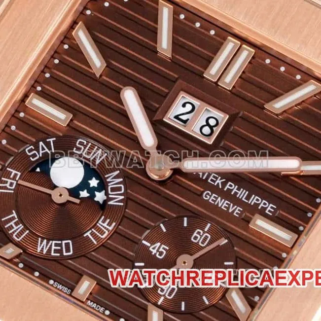 3K FactoryPatek PhilippeCUBITUS1:1top-tier brown disk rose gold5822front live photo