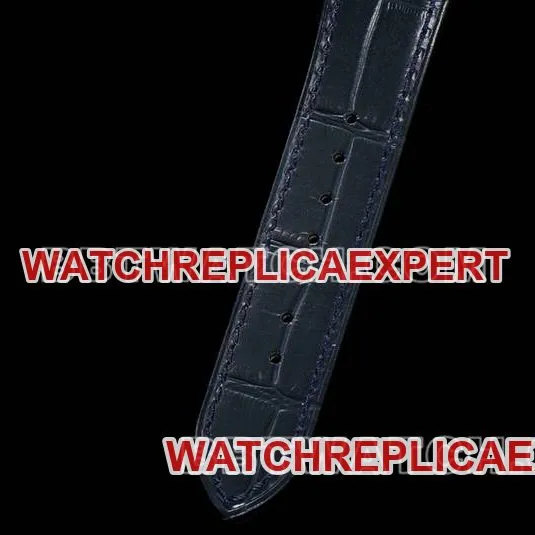 Cartier collectible watch F1 factory Santos white dialyellow gold case leather strap model front live photo