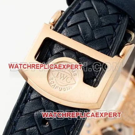 top-tier watch APS factory Portugal IWC perpetual calendar blue dialrose goldcaseback live photo