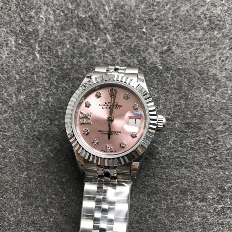 Rolex Ladies Datejust 28mm Mechanical Watch Pink Dial Clasp Photo