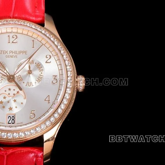 ZP factory Patek Philippe complicated timepiece top-tier 1:1super clonesilver dialleather strap model 4947R-001front live photo