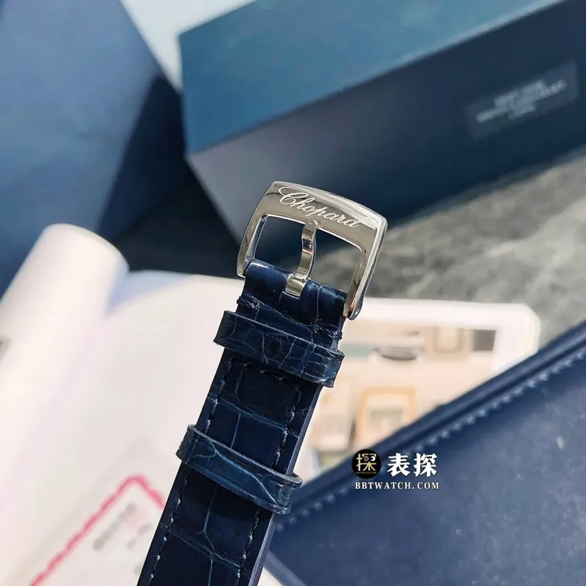 Chopard ladies starry sky inner diamond top-tier watch dark blue dialleather strap model picture and price caseback live photo