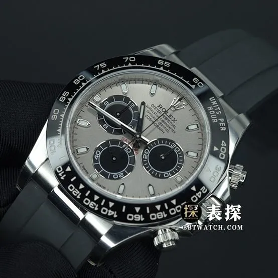 Rolex Cosmograph Daytonatop-tier watch men's stainless steel and black panda dial rubber model pictures and prices front live photo