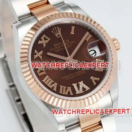 ARF FactoryRolex log top-tier brown disk 31mm gold three-lattice chain link 278271front live photo