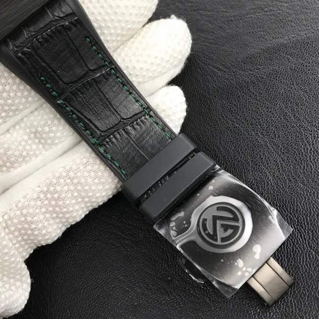 Frank Muller top-tier watch men's black dial black belt fully automatic movementleather strap watch front view