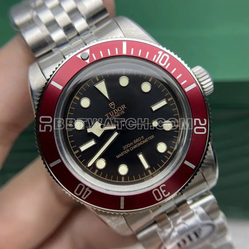 Tudor watch DIF factory Biwan 41mm small red shield mechanical steel bracelet model front live photo