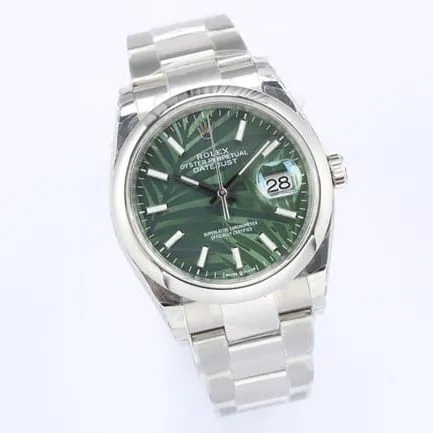 EW FactoryRolextop-tier watch men's green dial steel braceletDatejust36 series automatic movement watch clasp picture