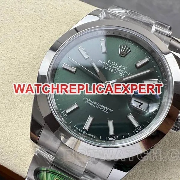 Rolex collectible watch ARF Factory log 41mm aperture green dial3235steel bracelet front live photo