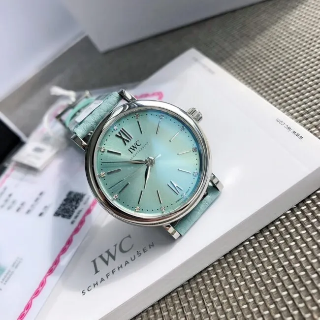 top-tiersuper cloneIWC Portofino series light blue dial ladies watch side view