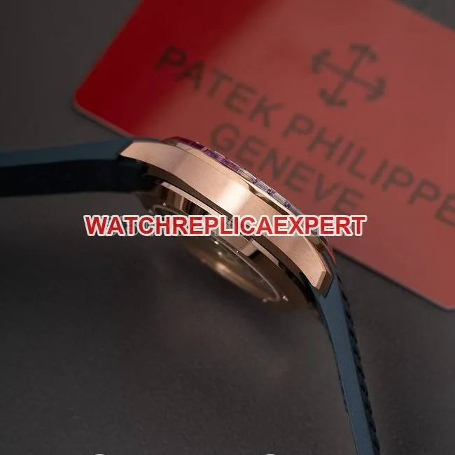 top-tier watch PPM factory Patek PhilippeAquanaut mechanical blue rubber braceletfront live photo