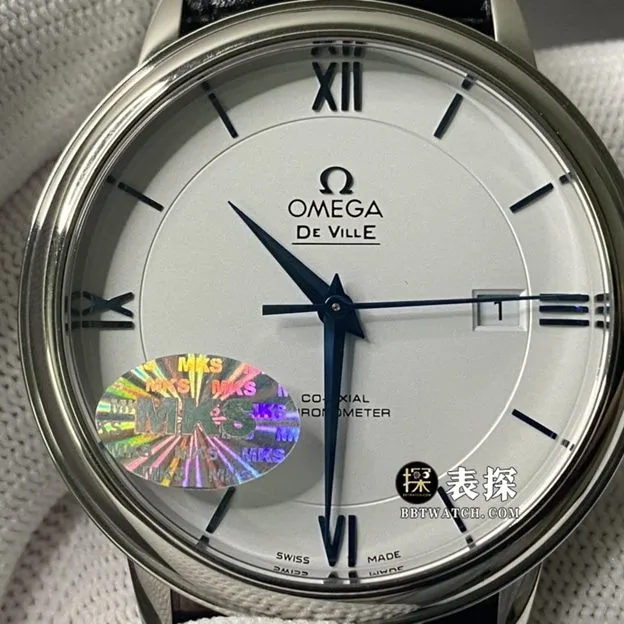 MKS FactoryOmega De Ville watch men's white dialleather strap model pictures and prices front live photo