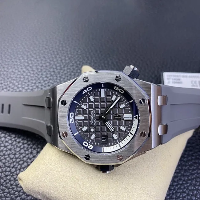 BF factory top-tier replicaAudemars Piguethigh-quality men's black dialrubber strap new automatic movement watch front view