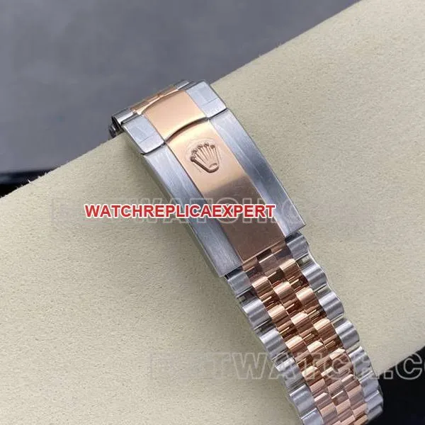 Rolex watch ARF FactoryDatejust gray plate 36mm rose goldsteel bracelet front live photo