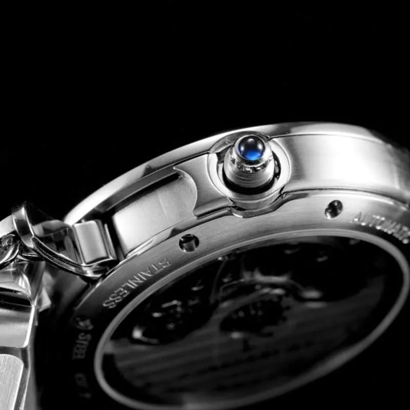 Cartiertop-tier watch Pasha series ladies full automatic movement white watch front view