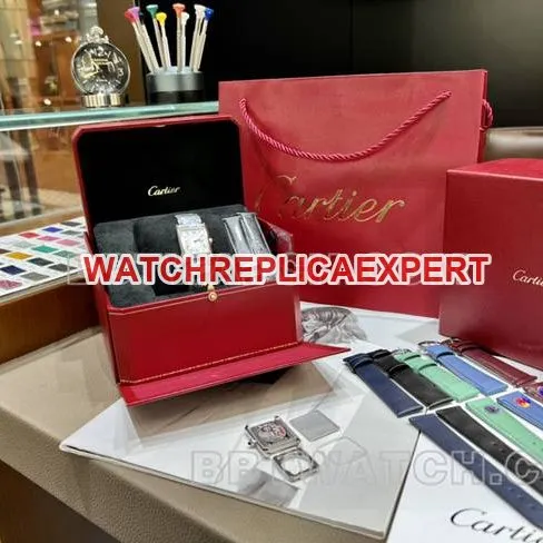 1:1replica watch tank DR factory Cartier silver white dial medium quartz steel braceletfront live photo