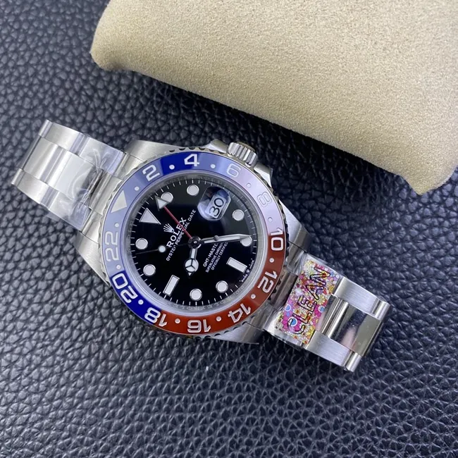 Rolextop-tier watch men's black dialsteel braceletGMT-Master type automatic movement watch three-bead belt clasp picture