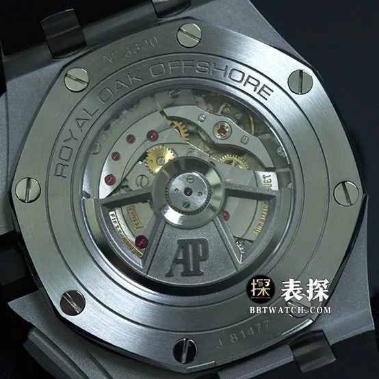 JF factory Audemars PiguetRoyal Oak offshore watch men's giant panda chronograph rubber model pictures and prices caseback live photo