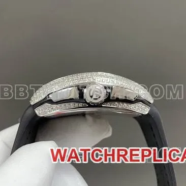 ABF factory collectible watch Frank Muller V45black dial diamond case leather braceletcaseback live photo