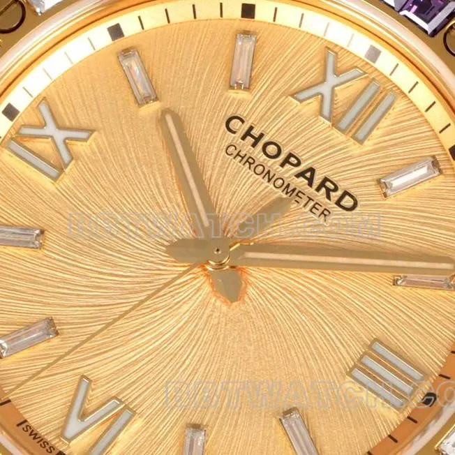 Chopard top collectible watches GH factory snow mountain proud wing gold plate purple gem diamond ring gold steel belt models front actual photo
