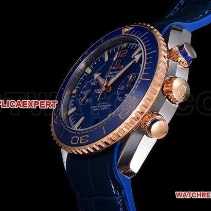 1:1replica watch N1 factory SeamasterOmega600m blue dialrose gold leather braceletfront live photo