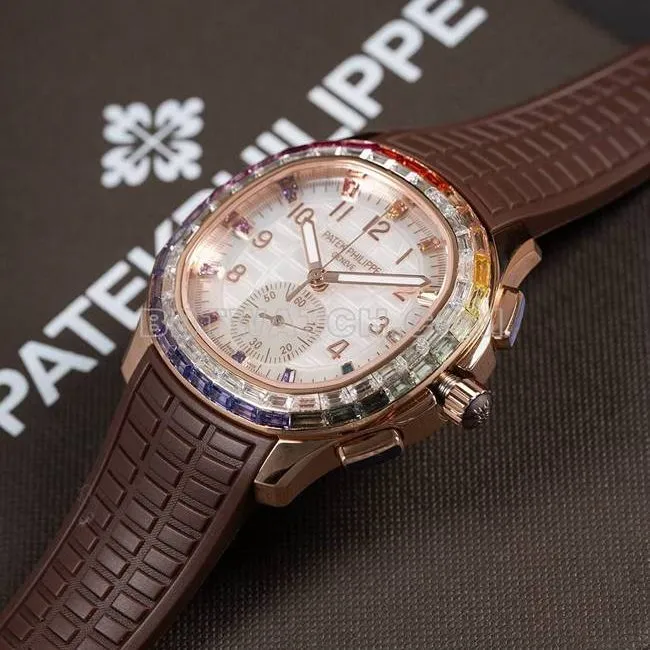 collectible watch PPM factory Patek PhilippeAquanaut mechanical brown rubber braceletclasplive photos