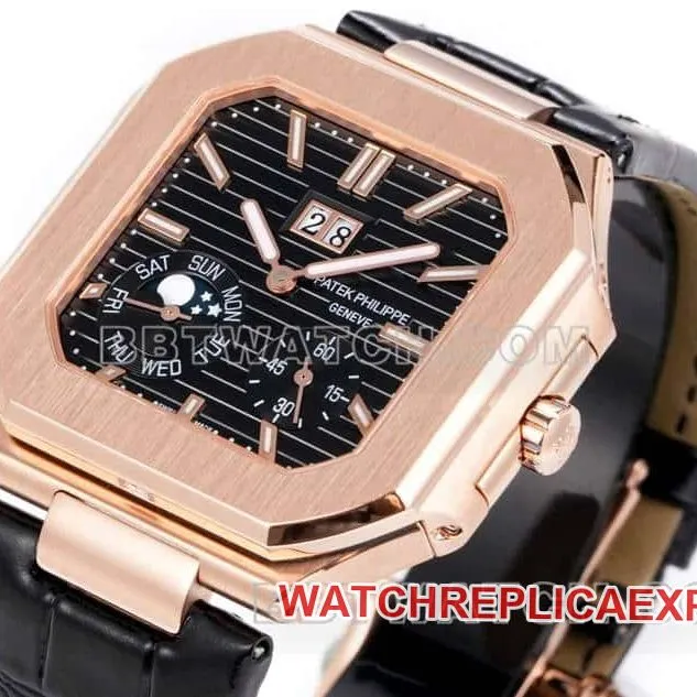 3K FactoryPatek PhilippeCUBITUS1:1super cloneblack dialrose gold5822front live photo